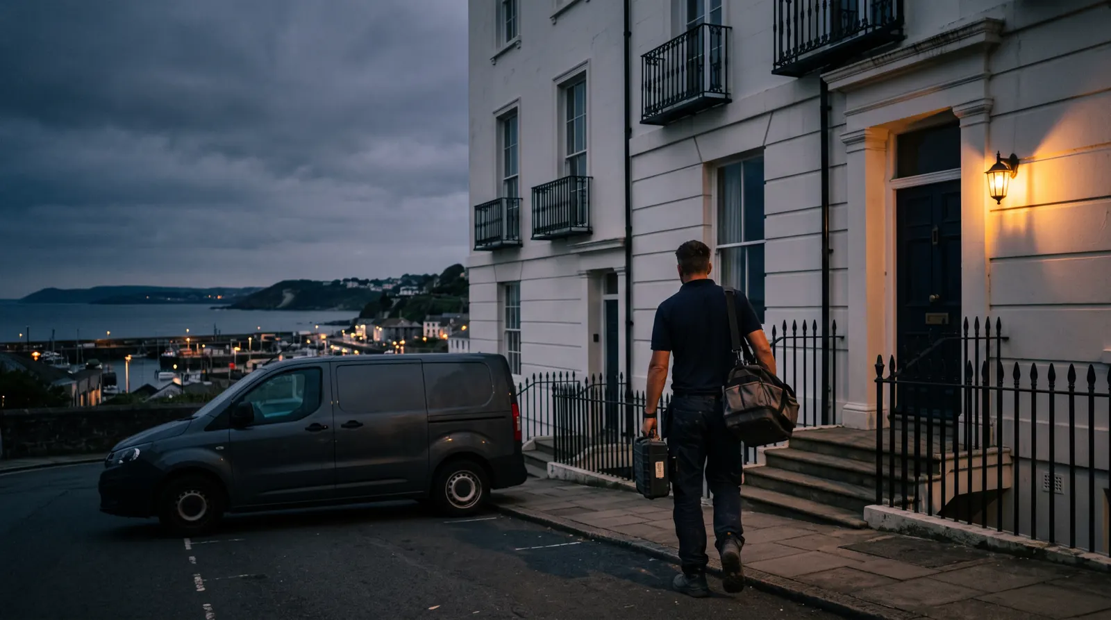 Electrician arriving at a home in Ramsgate